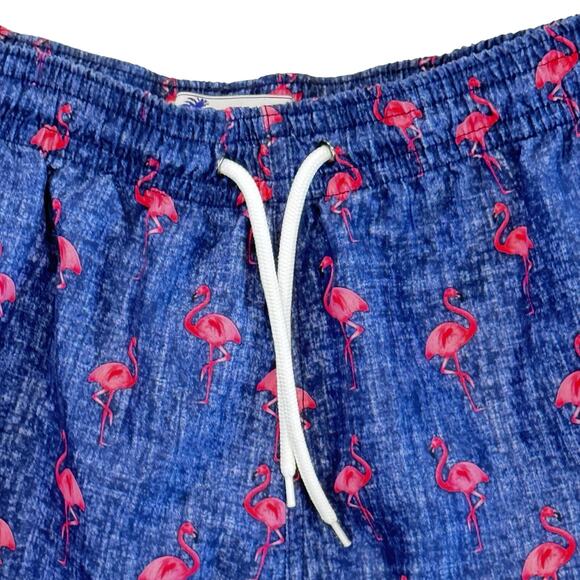 Trunks Surf & Swim Shorts Mens Large, Pockets, blue Flamingo/liner Quick Dry - Picture 2 of 8
